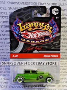 2009 HOT WHEELS LARRYS GARAGE GREEN CLASSIC PACKARD, W/ REAL RIDERS, RARE CHASE - Picture 1 of 13