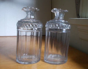 PAR DE BOTELLAS DE COLONIA DE VIDRIO CORTADO DE LA DÉCADA DE 1790 BANDA DE DIAMANTE PONTIL MOLIDO - Imagen 1 de 10