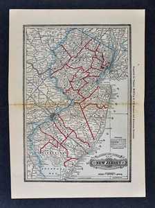 1886 Banker Attorney Map by Cram - New Jersey York City Newark Trenton Princeton - Picture 1 of 1
