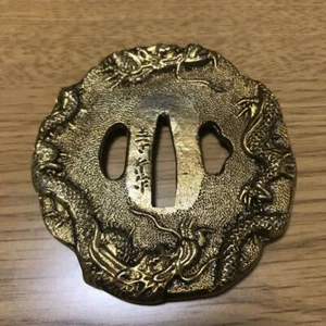 Espada japonesa Tsuba ala espada antigua ""Takayukisaku"" aproximadamente 100 g - Imagen 1 de 3