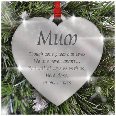 PERSONALISED In Loving Memory Christmas Tree Decoration Xmas Bauble Remembrance - Image 1 of 4