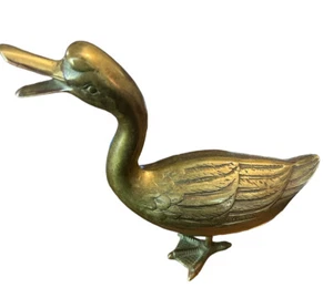 Vintage Large Brass Goose Statue Figurine 10” Tall Good Condition - Picture 1 of 4