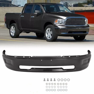Barra frontal negra para parachoques Dodge Ram 1500 2009-2012 sin orificios de luz antiniebla Foto 1 de 4