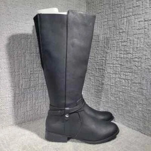 LifeStride Xtrovert-WC Women's Size 8.5M-WC Black Leather Zipper Knee High Boots - Picture 1 of 12
