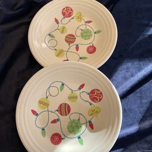 Fiesta Weihnachtsschmuck & Lichter Elfenbein Mittagessen Teller 9" Mittagessen 2er Set - Bild 1 von 4