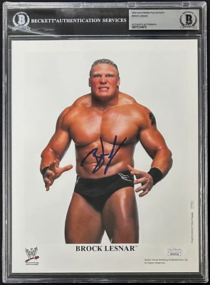 Foto firmada por Brock Lesnar WWE 2002 promoción foto 8x10 P-770 Beckett 15334979 Foto 1 de 2