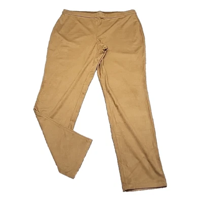 Susan Graver Womens Pull On Faux Suede Leggings Active Pants Large SIze Caramel - Image 1 of 4