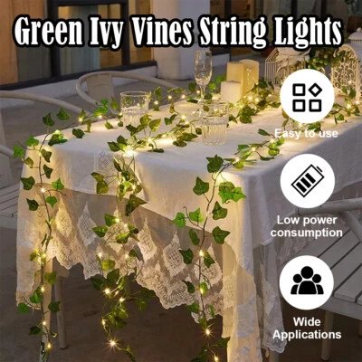 2/5/10m Maple Leaf String Lights Fairy Hanging Vine Wire LED Decorations Indoor - Image 1 of 4
