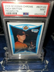 2008 Bowman Chrome Prospects Zach Britton #BCP168 PSA 9 MINT-FACSIMILE AUTO🔥⚾️ - Picture 1 of 6