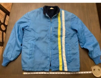 🚨🔥Motorcycle Great Lakes Vintage Sherpa Cafe Racer 70s Jacket Mens XL Blue - Image 1 of 4