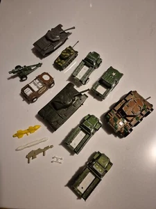 Set Of 7 Vintage 1970s TOOTSIE TOY Diecast Vehicles Tanks Howitzer Kubelwagon - Picture 1 of 18