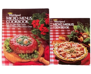 Vintage Lot of 2 Whirlpool Micro Menus Touch Microwave Oven Cookbooks 1979 - Picture 1 of 15
