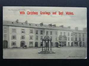 Ireland CLONES The Water Fountain CHRISTMAS GREETING c1905 Postcard by Mc Sherry - Picture 1 of 5