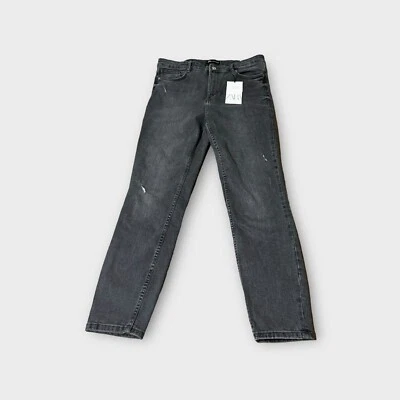 Zara Straight Leg Grey Vintage Skinny Denim Jeans Women's US 12 New With Tags - Image 1 of 4