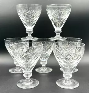 Set 7 bicchieri da vino Webb Corbett cristallo modello georgiano chiaro vintage Inghilterra - Foto 1 di 24