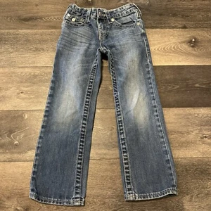 TRUE RELIGION Kids Size 6 Straight Adjustable Waist Blue Jeans - Picture 1 of 11