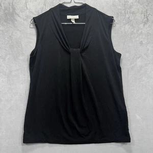Dana Buchman Blouse Womens Size Medium Solid Black Tank Top - Picture 1 of 8