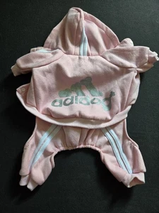 Dog Sweaters For Small Dogs- Pink Adidog Jumpsuit Size S - Picture 1 of 2