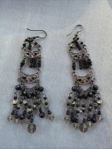 Vintage atemberaubende 4" Perlen Chandelier Statement Ohrringe - Bild 1 von 8