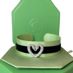 Swarovski Una choker Swan Heart, White, Rhodium plated Choker Necklace - Picture 1 of 9