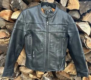 Milwaukee Leather by Shaf schwarz Motorradjacke belüftet Reißverschluss Innenfutter Damen L - Bild 1 von 7