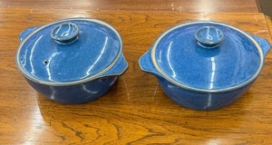 Denby English Blue Stoneware Rams Head Covered Casserole Dish Bowl England 9x11 - Picture 1 of 23