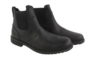 TIMBERLAND 5551R Hombres Botas EU45.5/46 Cuero Negro Chelsea Tobillo Top Almendra * - Imagen 1 de 15