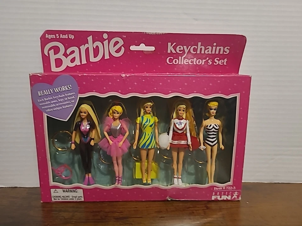 Barbie Keychains Collector's Set of Five Item #722-5 1998 Basic Fun Inc