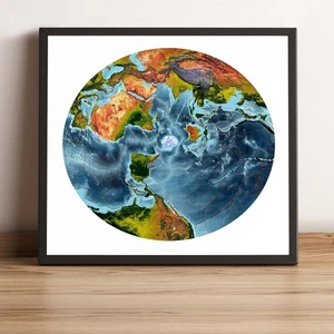 World Map, Australian Antarctic Polar Projection World Map - Picture 1 of 7