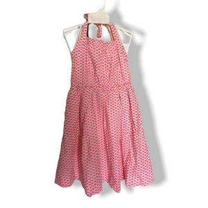Crewcuts Girls Dress Size 10 Halter Neck Orange Pink White Diamond Cube Square - Picture 1 of 5
