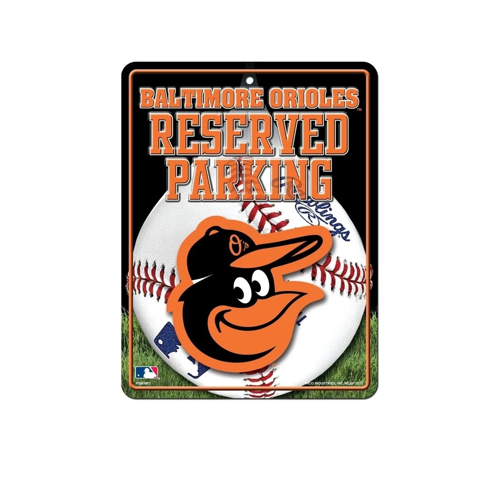 BALTIMORE ORIOLES 8.5" X 11" EMBOSSED METAL RESERVED PARKING SIGN FREE SHIPPING - Image 1 of 1