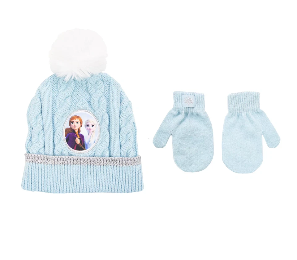 Disney Frozen, Nickelodeon Paw Patrol Toddler Girls Beanie Hat & Mittens Set NEW - Image 1 of 1