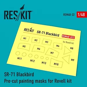 ResKit RSM48-0022 Scala 1:48 SR-71 Blackbird Maschere Pittura Pretagliate per Revell - Foto 1 di 12