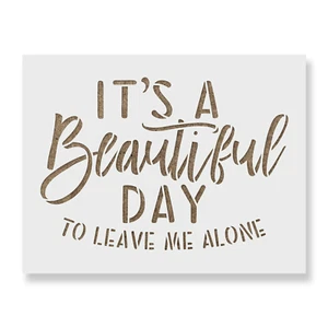 Hermosa plantilla Day to Leave Me Alone - plantillas Mylar reutilizables para pintar - Imagen 1 de 5