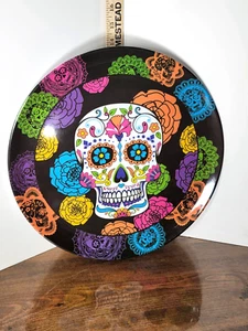 Day of the Dead 14" Melamine Colorful Sugar Skull Serving Platter New! - Imagen 1 de 5
