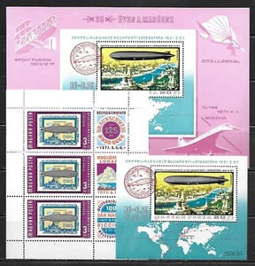 Hungary - Three Zeppelin Souvenir Mini-Sheets as shown - Picture 1 of 1