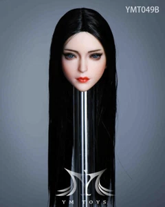 1/6 Female Head Black Hair Blue Eyes YMT049B for12'' female figure Phicen - Picture 1 of 4
