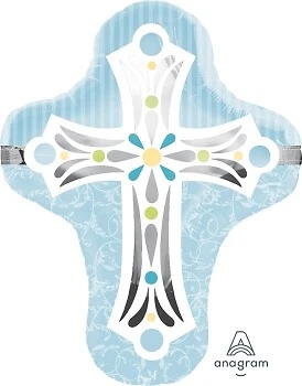 洗礼蓝十字架,洗礼 28 英寸/71 厘米 #25024 — 第 1/1 张图片