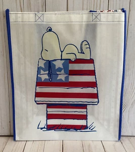 Snoopy Fourth Of July Reusable Tote Bag Festive Stars Stripes Peanuts New Travel - Picture 1 of 7