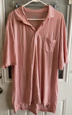 Camisa Polo Peter Millar Corona Lavado de Sal Golf Rosa Blanco Rayas Talla XL USADA EN EXCELENTE ESTADO Foto 1 de 3