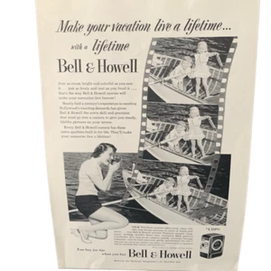 Vintage 1951 Bell & Howell Camera Vacation Lives A Lifetime Ad Advertisement - Picture 1 of 4