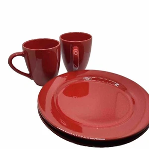 Dos tazas de café y platos de ensalada Candy Apple de Noble Excellence, hechos en alemán - Imagen 1 de 4