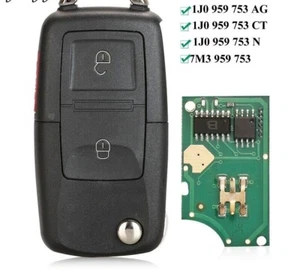 Fits Volkswagen 433 Mhz ID48 1J0 959 753N/753AG Complete Transponder Remote Key - Picture 1 of 3