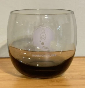 Vintage 1970’s NFL Houston Oilers Lowball Whiskey Roly-Poly Weighted Smoke Glass - Bild 1 von 7