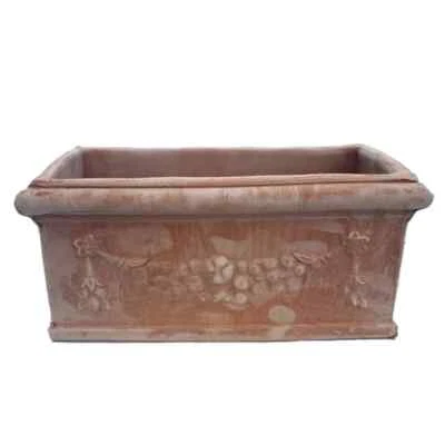 Cassetta terracotta balcone rettangolare fiori piante aromatiche fioriera - Image 1 of 4