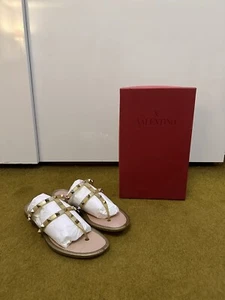Valentino Woman’s Rockstud Golden Dual Strap Sandals - Picture 1 of 13