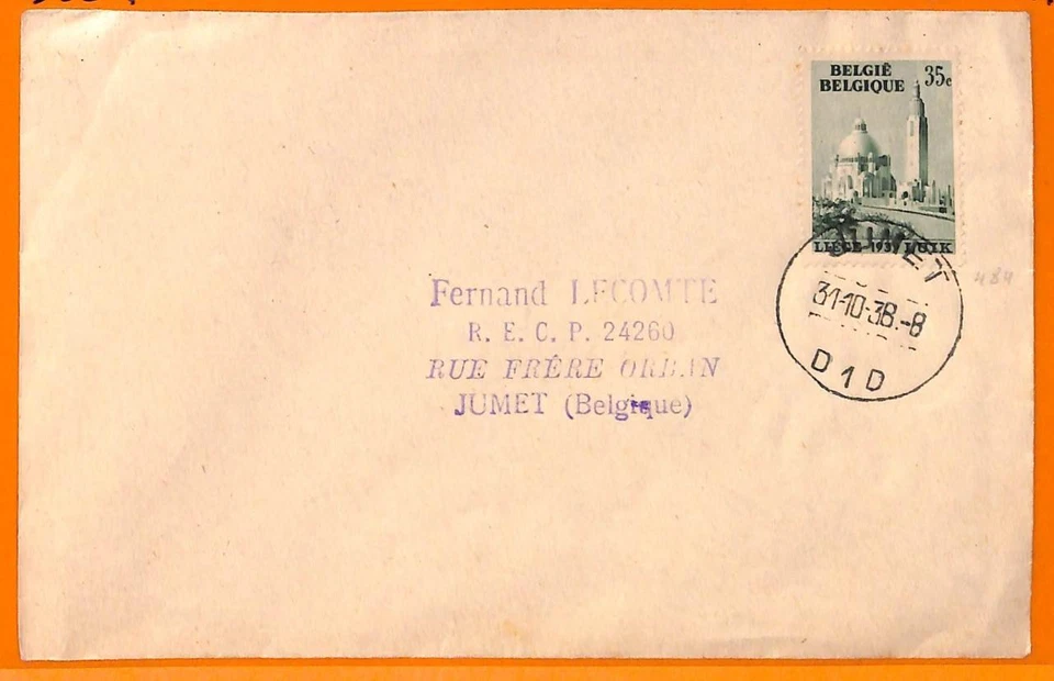 99011 - BELGIUM - POSTAL HISTORY -  FDC COVER   1938  Architecture - Image 1 of 1