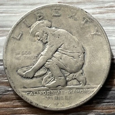 1925 S California Commemorative Half Dollar 50c Silver Circulated Details - Image 1 of 2