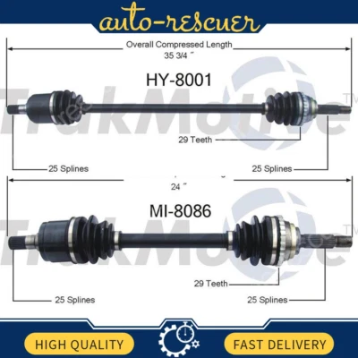 Eje articulado delantero TrakMotive CV para Hyundai Accent 1999 1998 1997 1996 1995 Foto 1 de 3