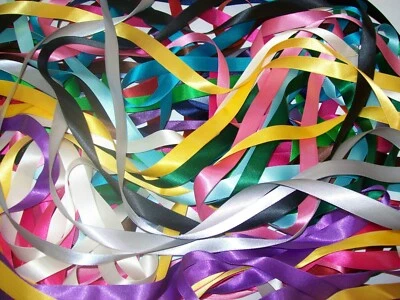 15 X 1 metre 15mm wide Double Sided Satin Ribbon Off Cuts Bundle - Image 1 of 4